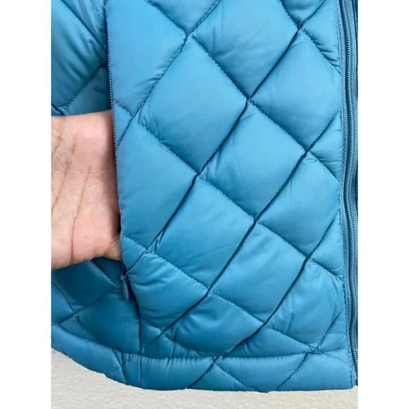 J. Jill Down Filled Quilted Vest Womens Blue Medium Warm Lightweight Fall Winter - Picture 5 of 12